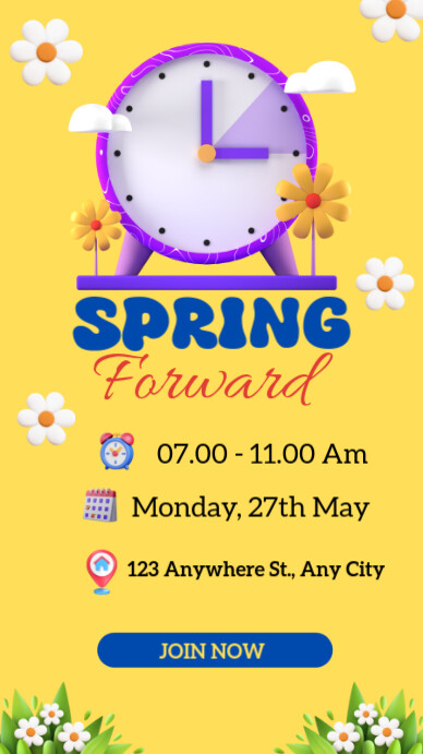 Spring Forward Design Template เรื่องราวบน Instagram