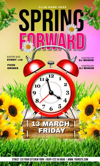SPRING FORWARD Template | PosterMyWall