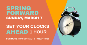 Red Daylight Saving Time Reminder auf Facebook geteiltes Bild Template