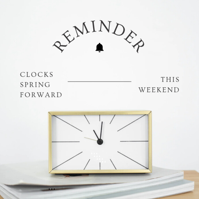 Spring forward design template Instagram post