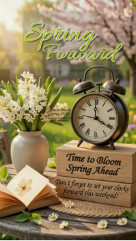 棕色 Daylight Saving Time Reminder Digitalt display Template