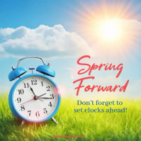 Spring forward flyer โพสต์บน Instagram template