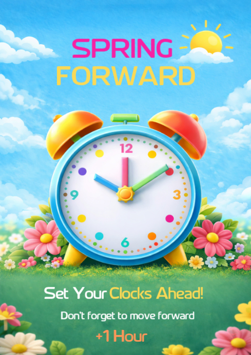 Spring forward flyer -Vorlage | PosterMyWall