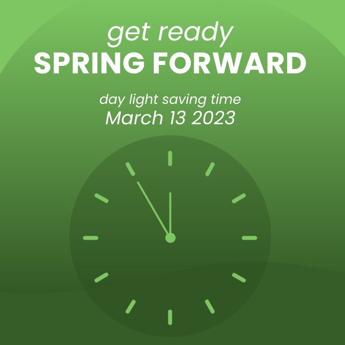 spring forward flyer Instagram Post template