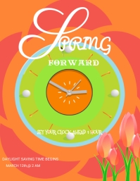 Spring Forward Printable Sign Pdf spring forward flyers Template | PosterMyWall
