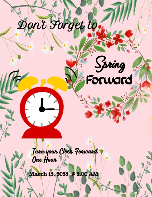 spring forward flyers Template | PosterMyWall