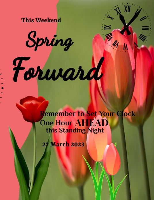 spring forward flyers Template | PosterMyWall