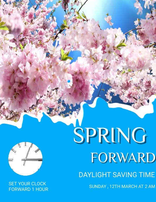 spring forward flyers Template | PosterMyWall