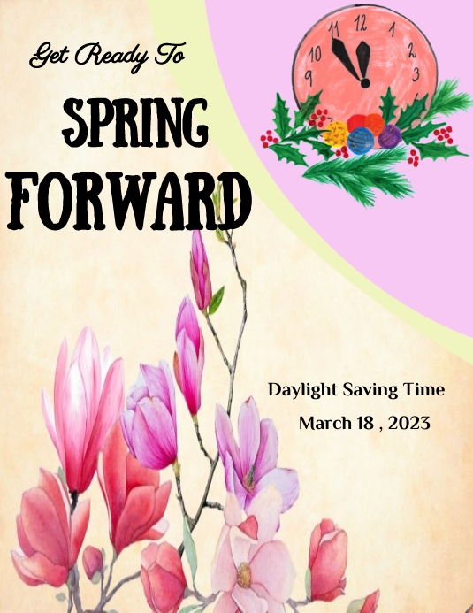 spring forward flyers template PosterMyWall