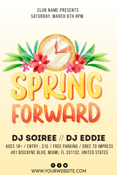 Spring Forward Greetings Card Template | PosterMyWall