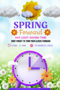 Spring forward poster Template | PosterMyWall