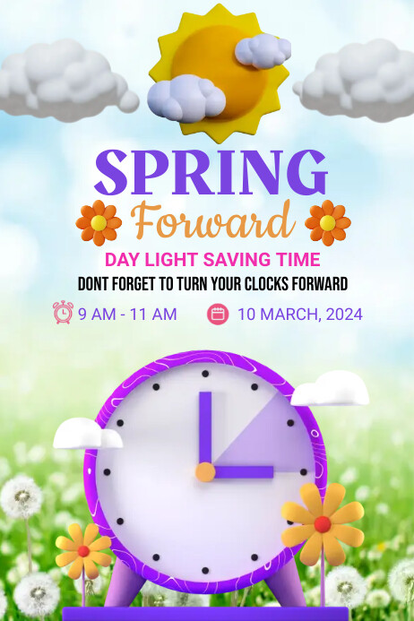 spring forward poster 2024 Plakkaat template