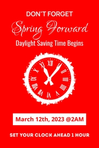 Spring Forward Printable Sign Pdf spring forward Template | PosterMyWall