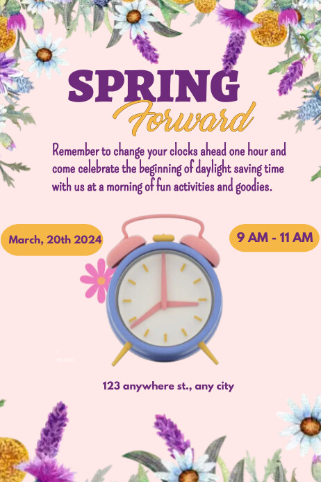 spring forward poster Template | PosterMyWall