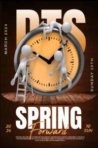 Spring forward poster Плакат template