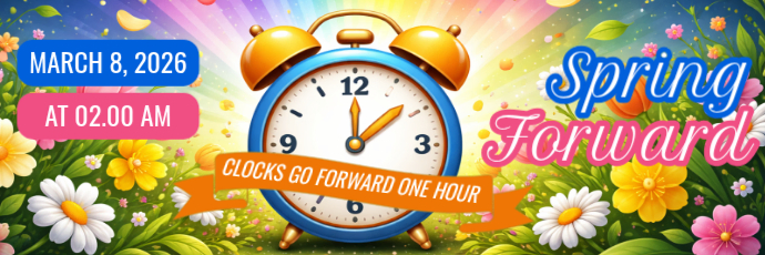 Spring Forward Twitter Banner Template | PosterMyWall