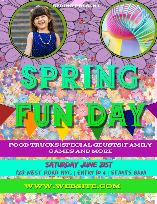 Fun Spring Event Flyer SPRING fun day FLYER POSTER TEMPLATE | PosterMyWall
