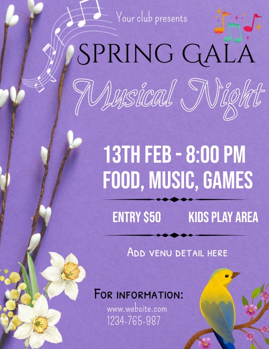 Copy of spring gala, spring musical night, spring (1) | PosterMyWall