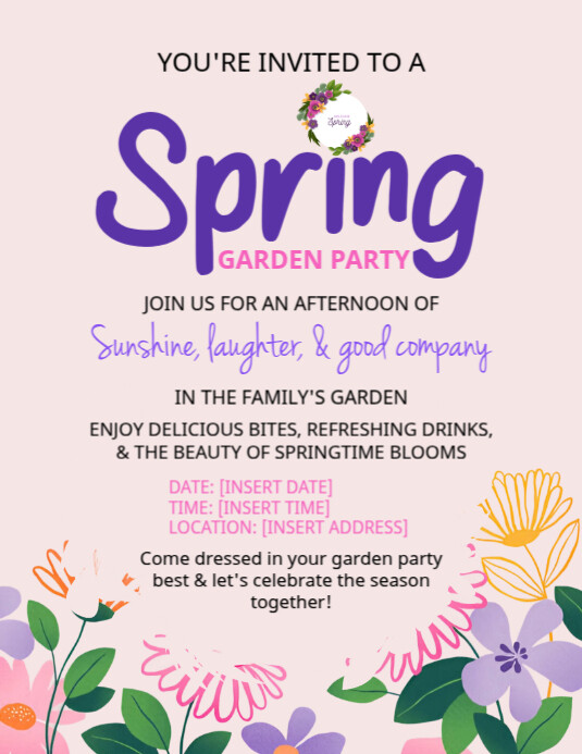 Spring Party Invite Design Spring Garden Party Invite Template | PosterMyWall