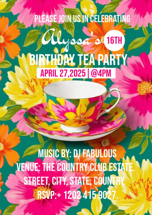 Spring Garden Tea Party Template | PosterMyWall