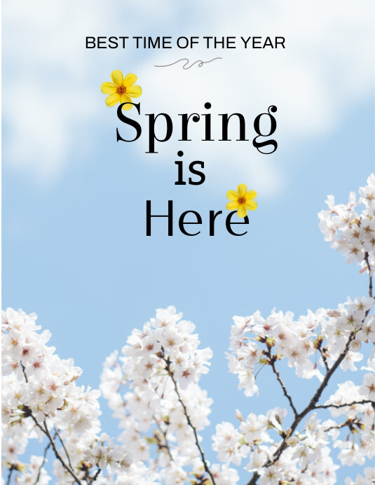 spring is here Flyer (US Letter) template