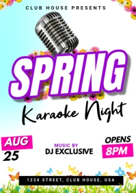Spring karaoke night A1 template