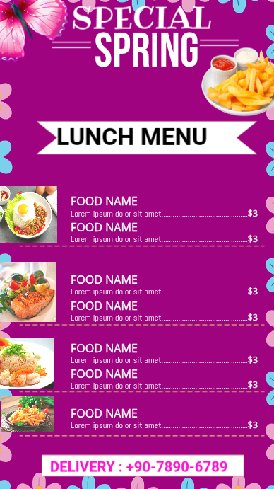 Spring Lunch Menu Special Template | PosterMyWall