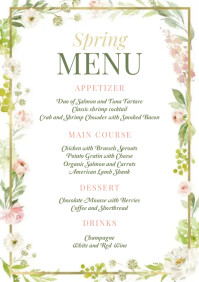 Spring Menu A4 Template | PosterMyWall
