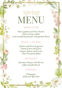 Spring Menu A4 template
