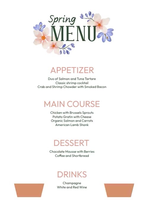 Spring Menu Template | PosterMyWall