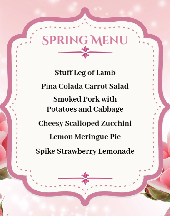 Spring Menu Png Spring Menu เทมเพลต | PosterMyWall