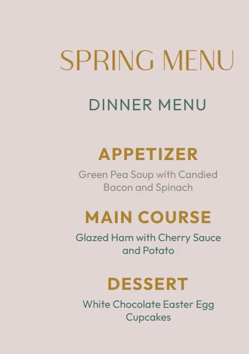 Plantilla de Spring Menu | PosterMyWall