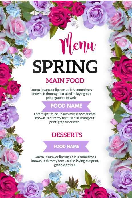 Modèle spring menu | PosterMyWall