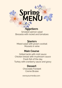 Spring menu A2 template