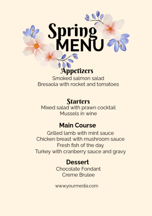 Spring menu Template | PosterMyWall