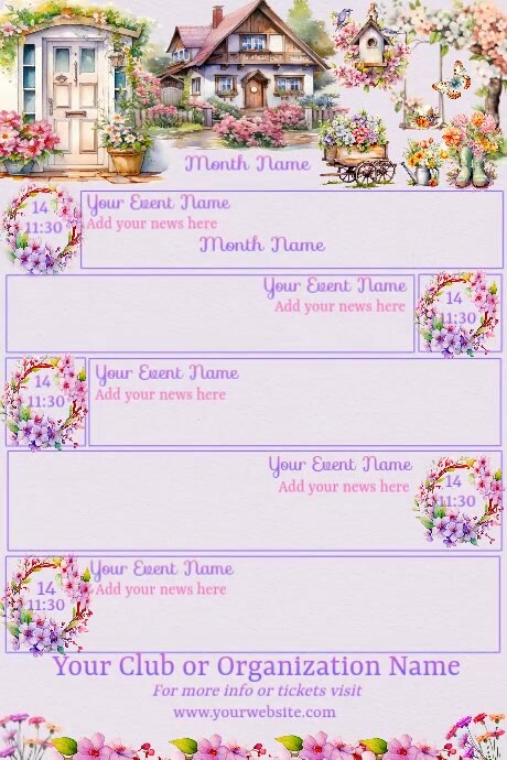Spring Months Calendar by Paula Poster template