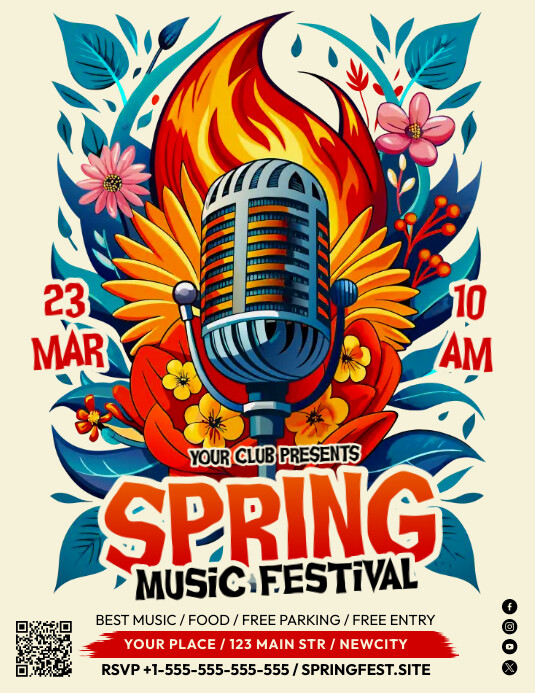 Spring Music Festival Flyer Template | PosterMyWall