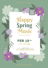 Spring Music Party A4 template