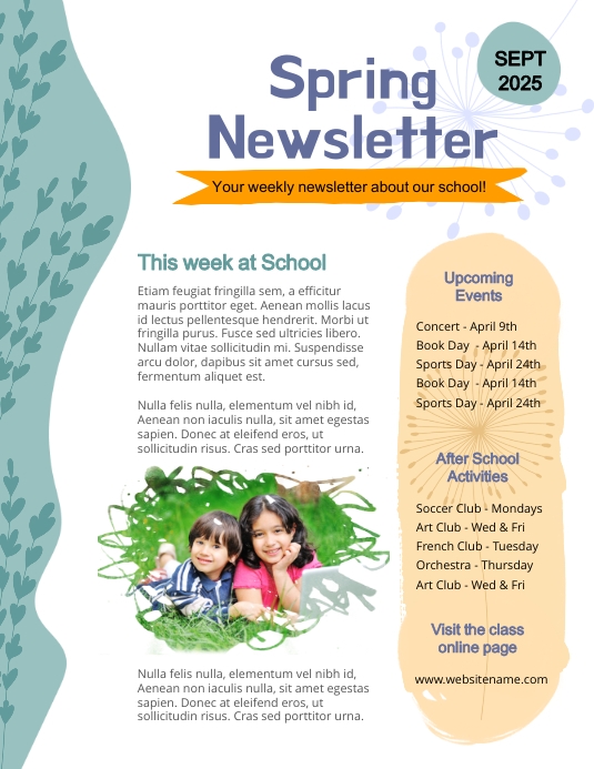 Spring Newsletter Flyer (US-Letter) template