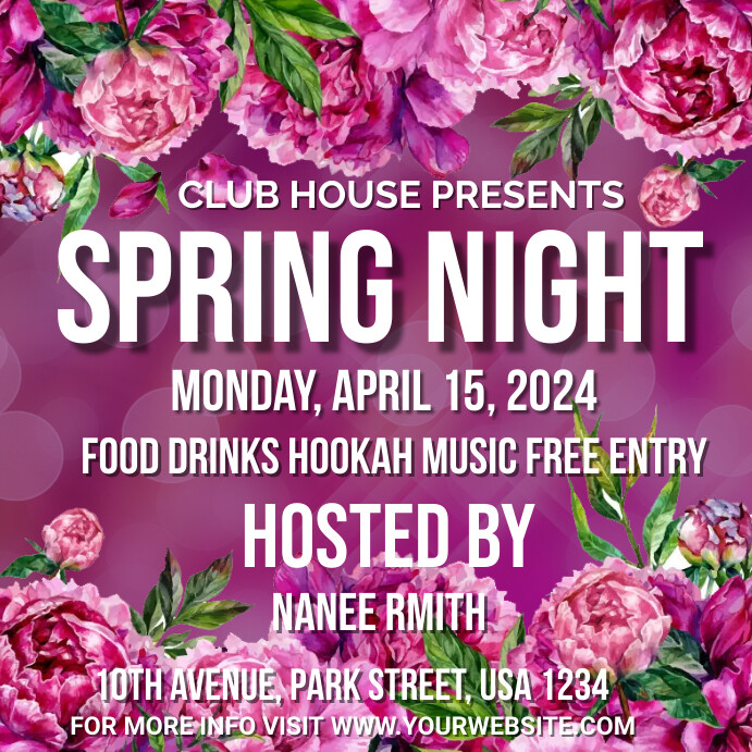 Spring Night Flyer spring night flyers Template | PosterMyWall