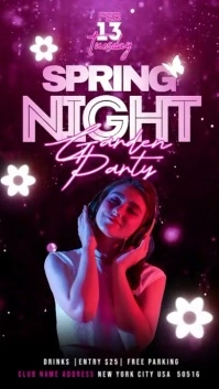 Spring Night Garden Party Instagram-Story template