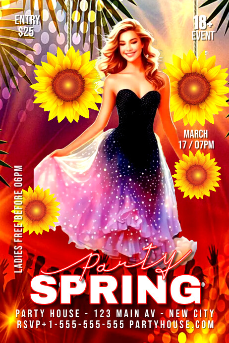 Spring Night Party Spring Night Party Template | PosterMyWall