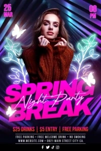 Spring Night Party Poster template