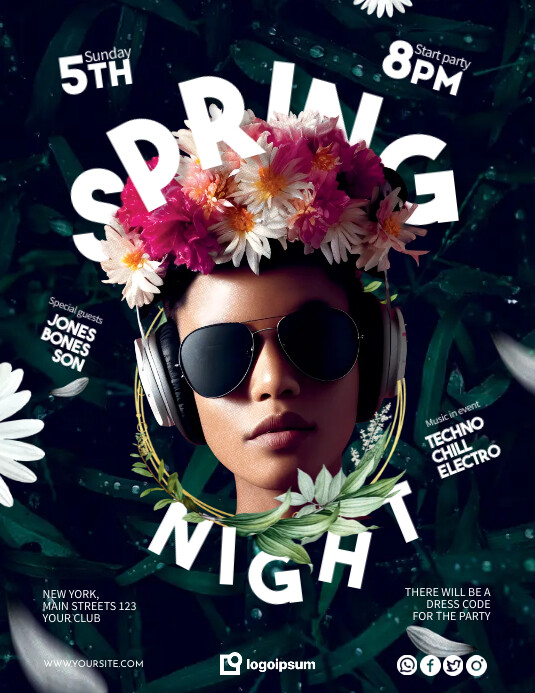 Spring Night Party Spring Night Party Flyer Template | PosterMyWall