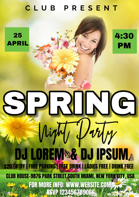 Spring Night Party spring night party flyers Template | PosterMyWall