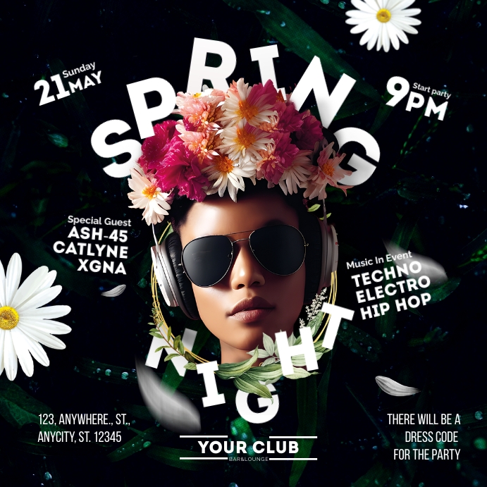 Spring Night Party Spring Night Party Template | PosterMyWall