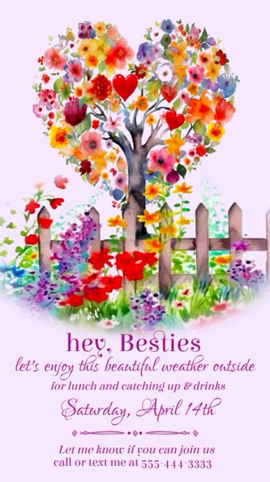 Spring Outdoor Luncheon Invitations Template | PosterMyWall