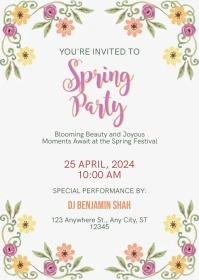 Spring Party A6 template