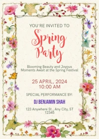 Spring Party A6 template