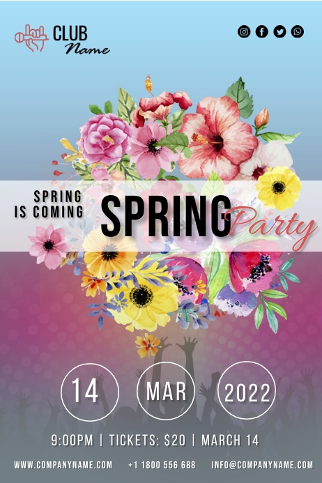 Fun Spring Advertisement Spring Party Ads Template | PosterMyWall